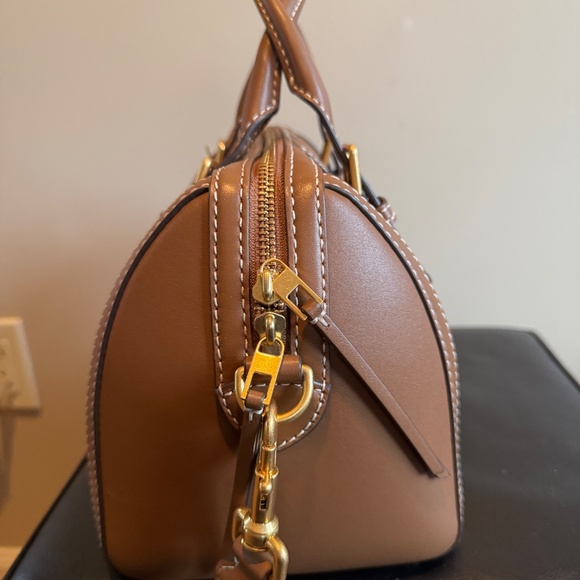 Tory Burch Brown Leather Barrel Tote - Picture 4 of 13